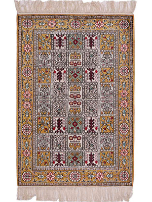 Silk Rug - Chinese Silk - 93 x 63 cm - multicolored