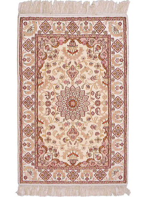 Silk Rug - Chinese Silk - 89 x 60 cm - light beige