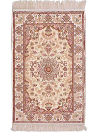 Silk Rug - Chinese Silk - 89 x 60 cm - light beige