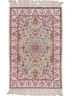 Silk Rug - Chinese Silk - 92 x 63 cm - sand