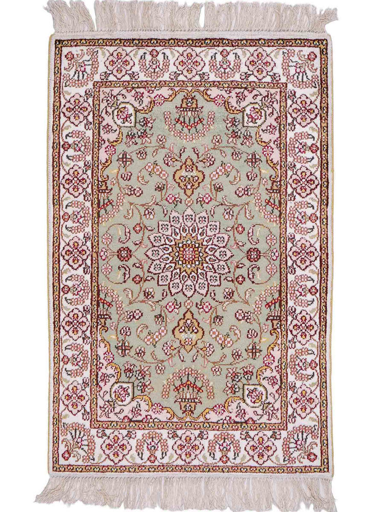 Silk Rug - Chinese Silk - 92 x 63 cm - sand