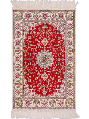 Silk Rug - Chinese Silk - 89 x 62 cm - red