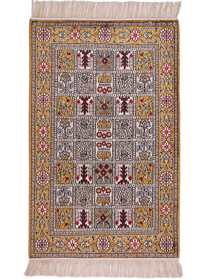 Silk Rug - Chinese Silk - 92 x 64 cm - multicolored