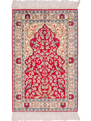 Silk Rug - Chinese Silk - 87 x 58 cm - light red