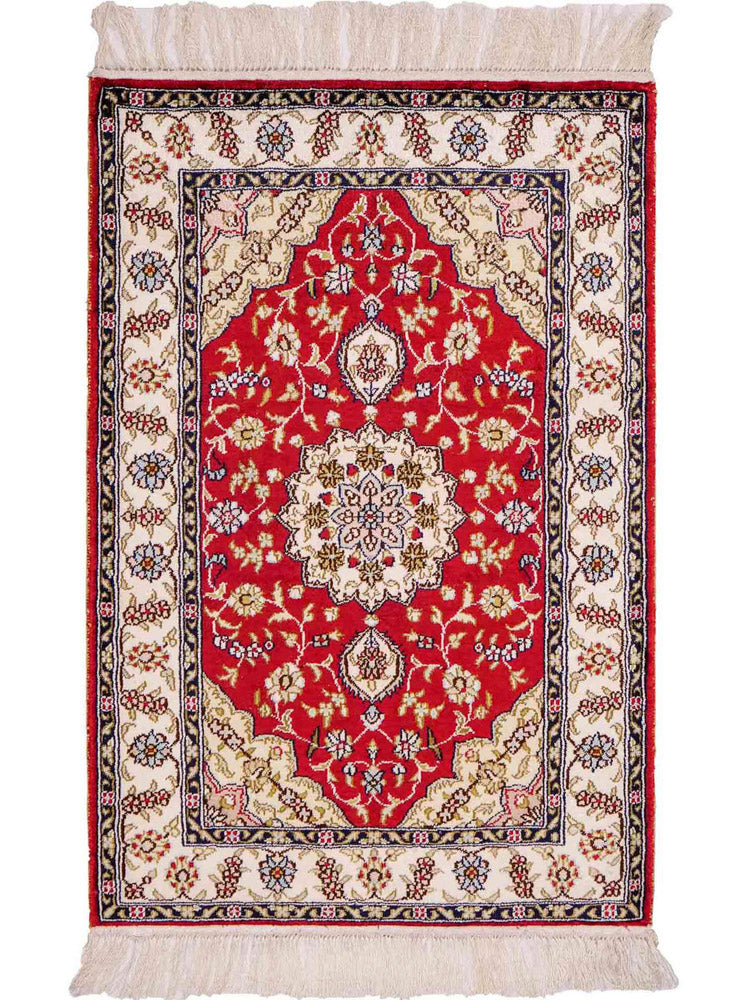 Silk Rug - Chinese Silk - 92 x 60 cm - red