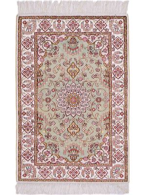 Silk Rug - Chinese Silk - 93 x 63 cm - sand