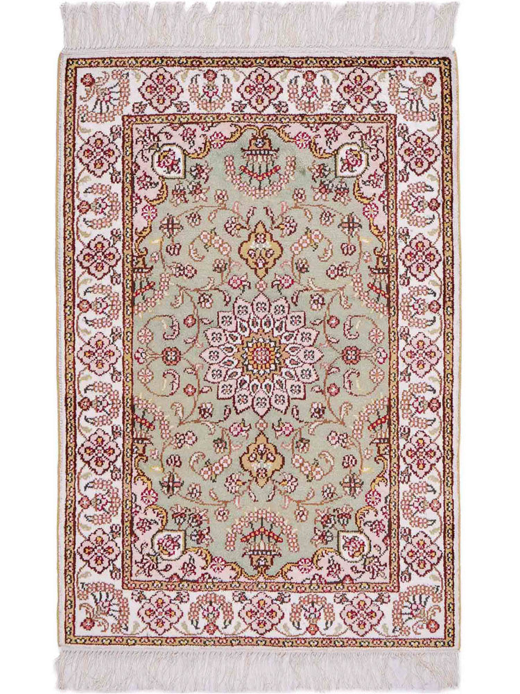 Silk Rug - Chinese Silk - 93 x 63 cm - sand