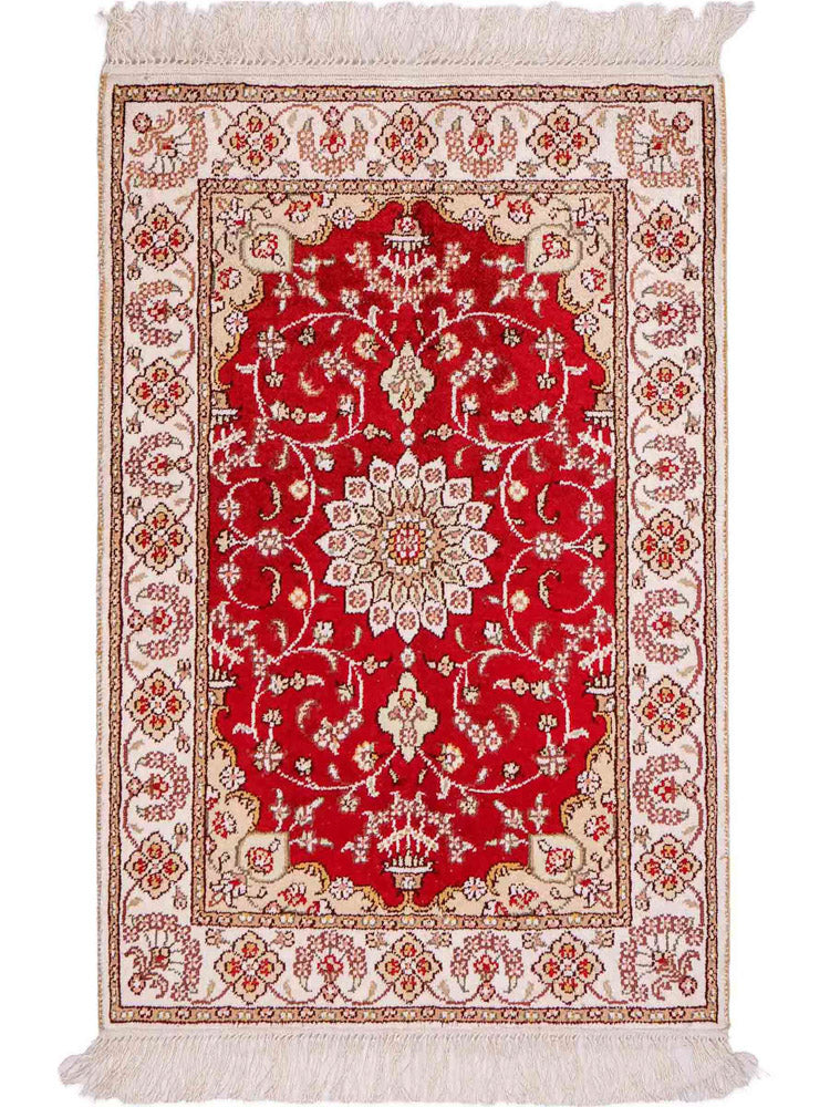 Silk Rug - Chinese Silk - 89 x 62 cm - red