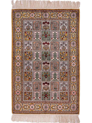Silk Rug - Chinese Silk - 92 x 62 cm - multicolored