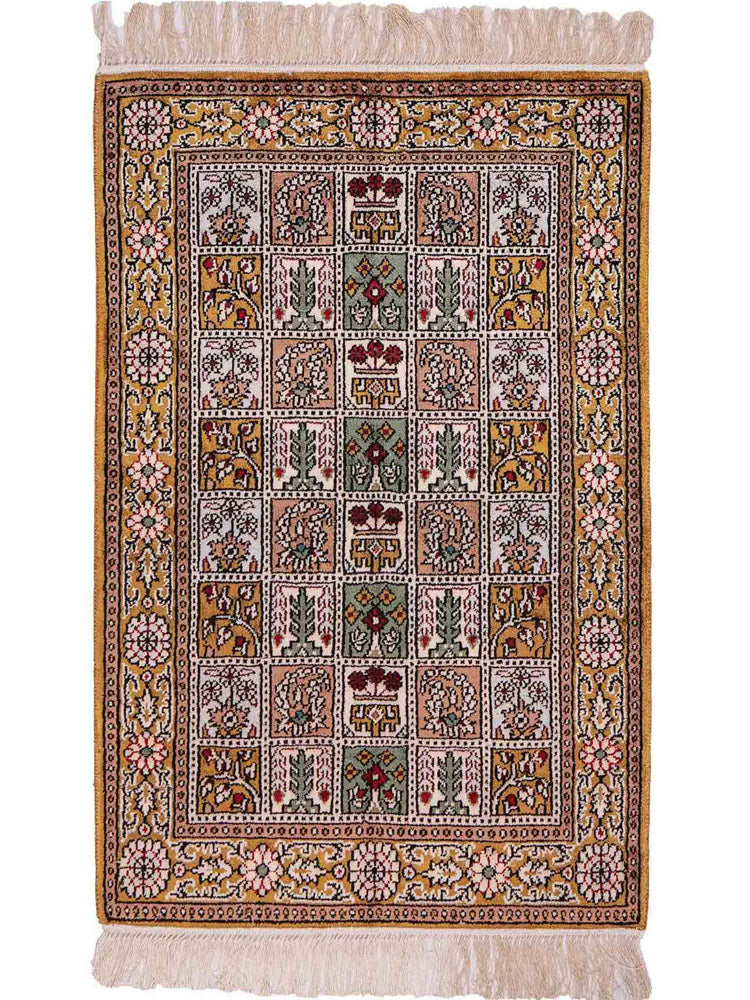 Silk Rug - Chinese Silk - 92 x 62 cm - multicolored