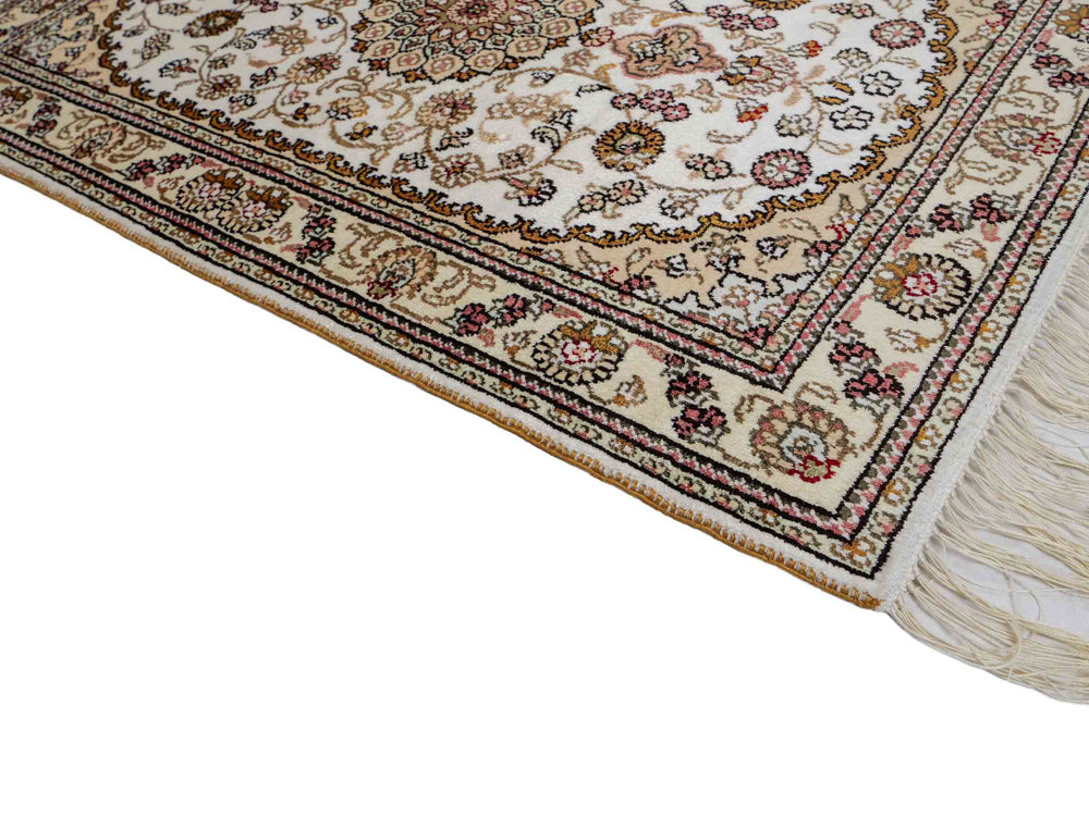 Silk Rug - Chinese Silk - 93 x 63 cm - beige