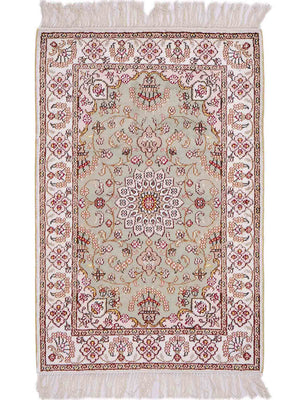 Silk Rug - Chinese Silk - 92 x 63 cm - sand
