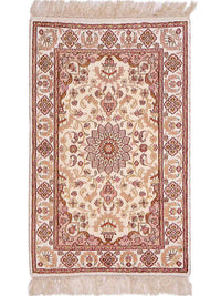 Silk Rug - Chinese Silk - 88 x 59 cm - light beige