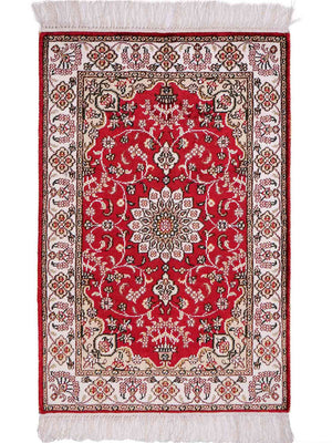 Silk Rug - Chinese Silk - 91 x 62 cm - red