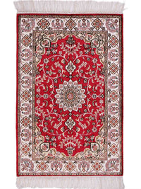 Silk Rug - Chinese Silk - 91 x 62 cm - red