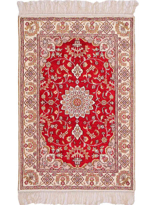 Silk Rug - Chinese Silk - 91 x 60 cm - red