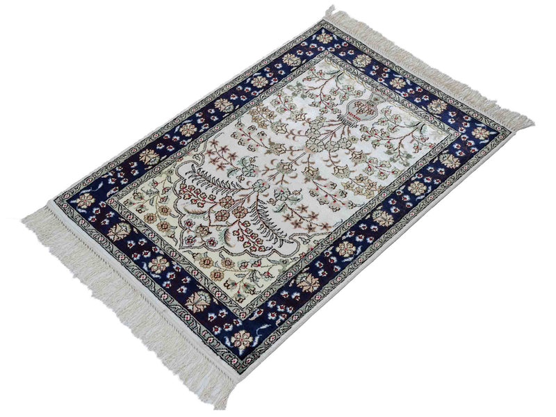 Silk Rug - Chinese Silk - 90 x 62 cm - cream
