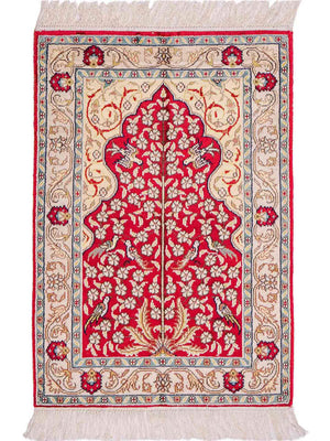 Silk Rug - Chinese Silk - 86 x 58 cm - light red
