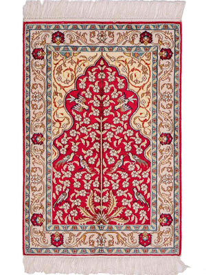 Silk Rug - Chinese Silk - 89 x 58 cm - light red