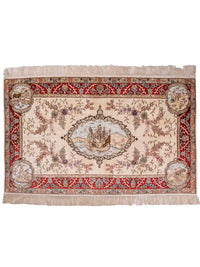 Silk Rug - Chinese Silk - 153 x 95 cm - light beige