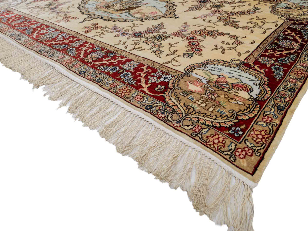 Silk Rug - Chinese Silk - 153 x 95 cm - light beige