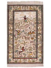 Silk Rug - Chinese Silk - 150 x 88 cm - beige