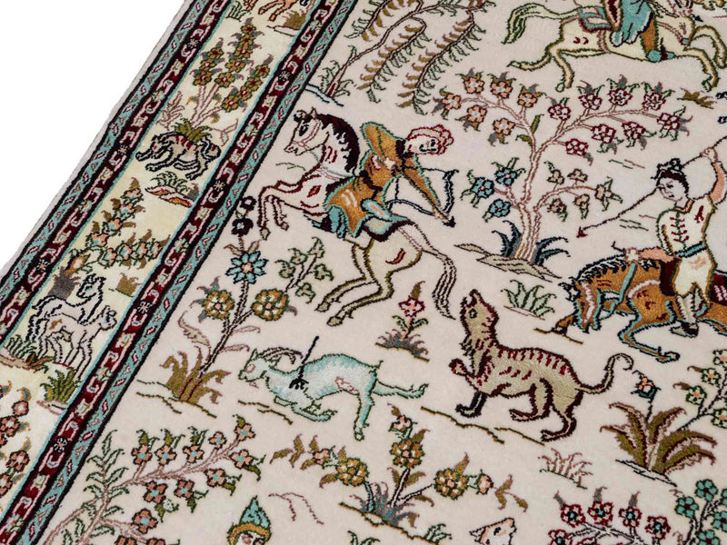 Silk Rug - Chinese Silk - 150 x 88 cm - beige