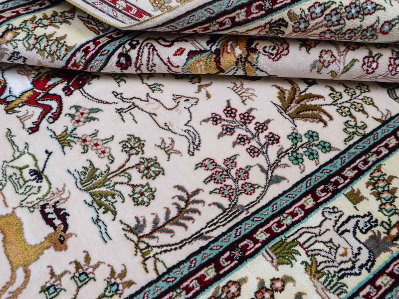 Silk Rug - Chinese Silk - 150 x 88 cm - beige