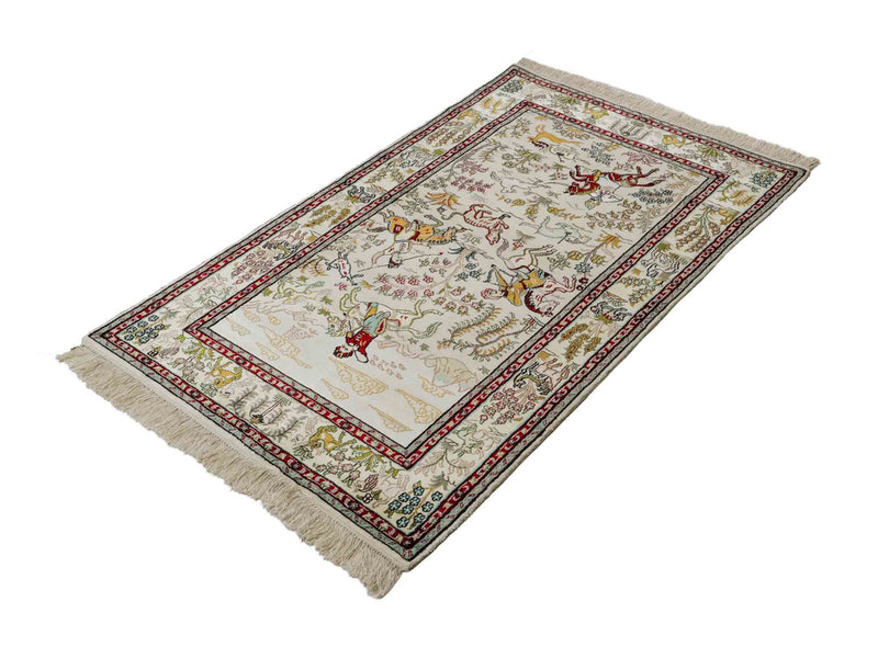 Silk Rug - Chinese Silk - 150 x 88 cm - beige
