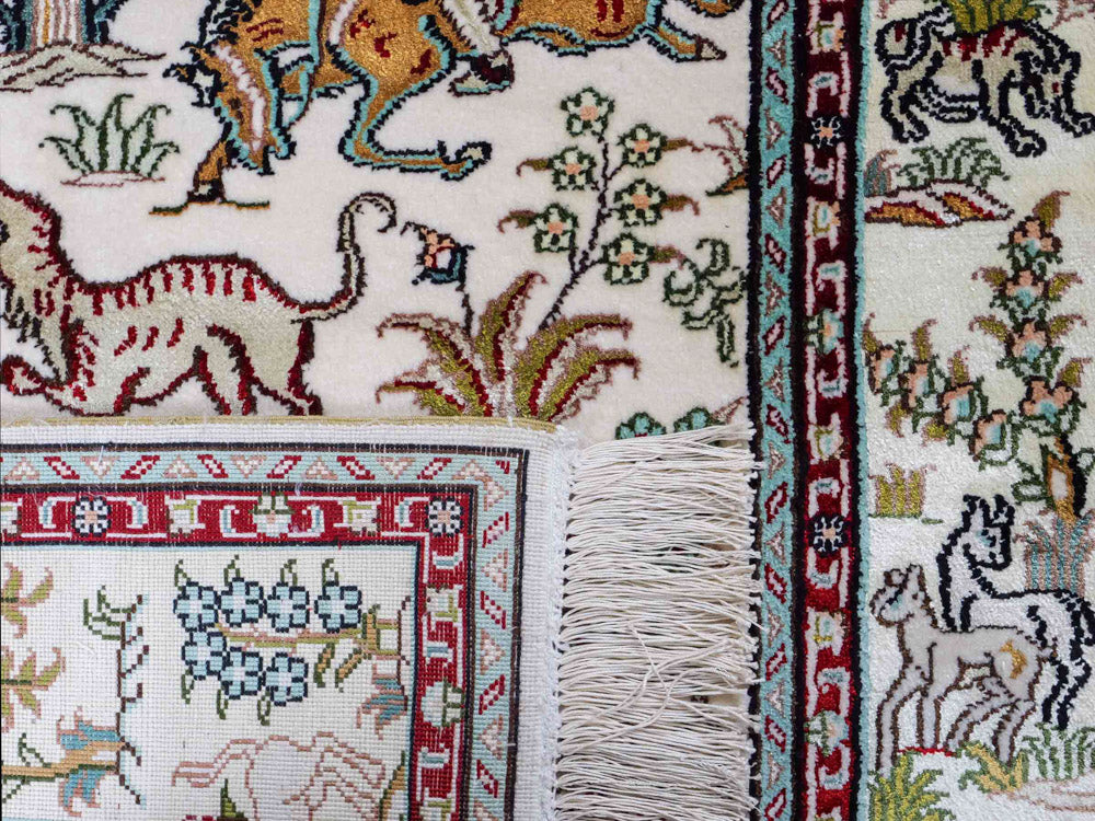 Silk Rug - Chinese Silk - 150 x 88 cm - beige