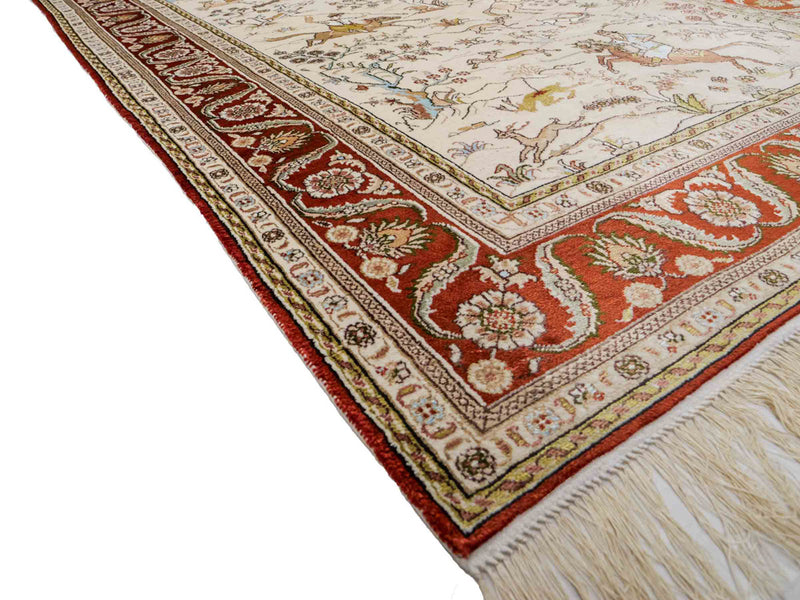 Silk Rug - Chinese Silk - 178 x 123 cm - beige