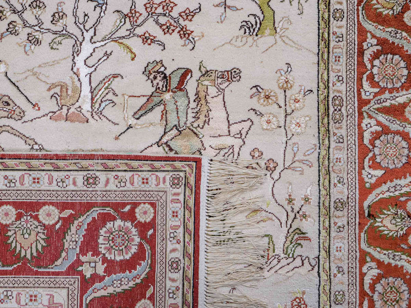 Silk Rug - Chinese Silk - 178 x 123 cm - beige