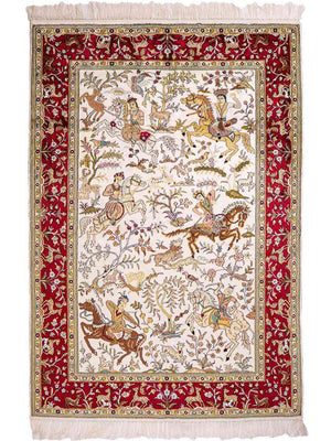 Silk Rug - Chinese Silk - 180 x 123 cm - beige