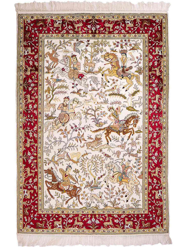 Silk Rug - Chinese Silk - 180 x 123 cm - beige