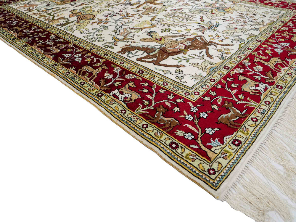 Silk Rug - Chinese Silk - 180 x 123 cm - beige