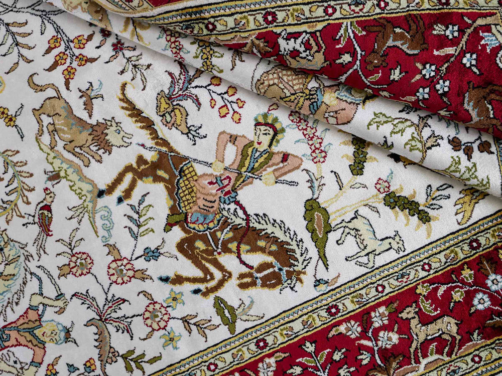 Silk Rug - Chinese Silk - 180 x 123 cm - beige