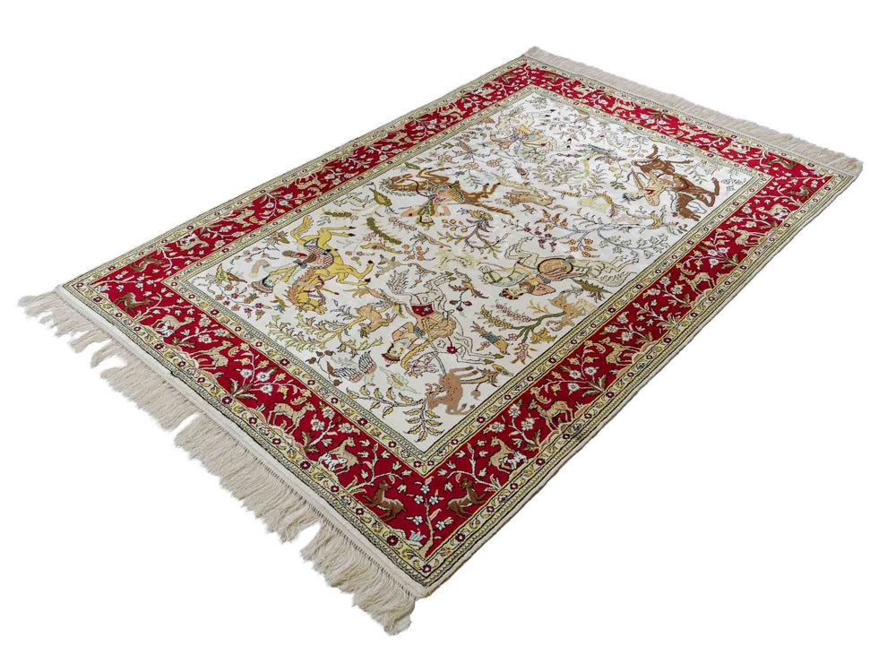 Silk Rug - Chinese Silk - 180 x 123 cm - beige
