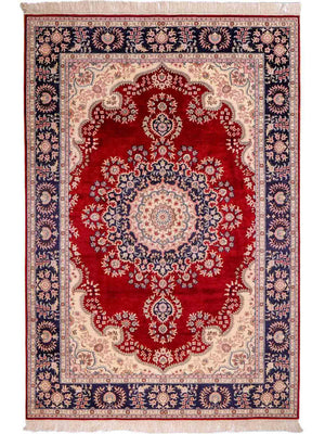 Silk Rug - Chinese Silk - 186 x 121 cm - red