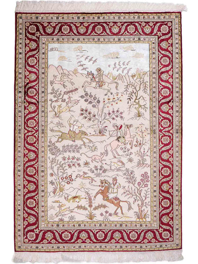 Chinese Silk Rug 125x183cm - Oriental Rug