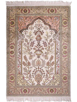 Silk Rug - Chinese Silk - 179 x 124 cm - beige