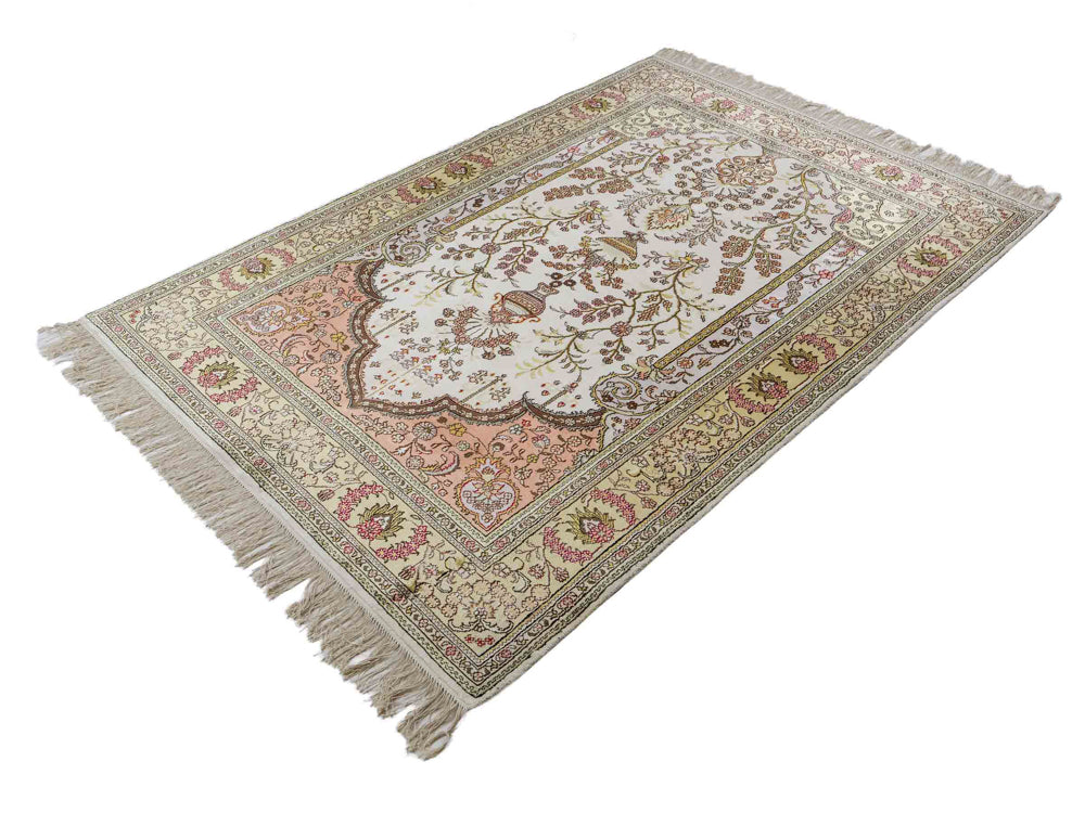 Silk Rug - Chinese Silk - 179 x 124 cm - beige