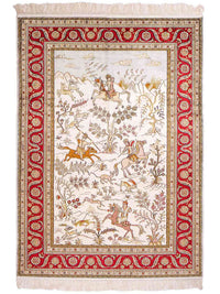 Silk Rug - Chinese Silk - 184 x 125 cm - beige