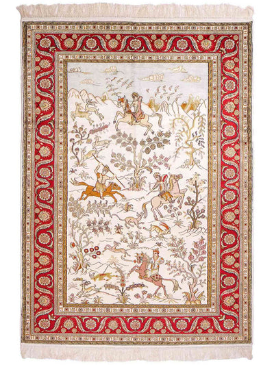 Chinese Silk Rug 125x184cm - Oriental Rug
