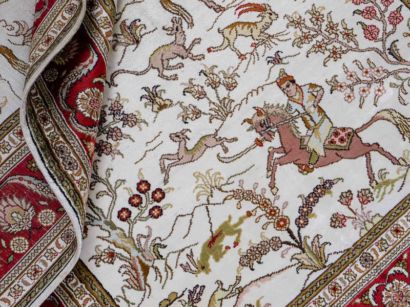 Silk Rug - Chinese Silk - 184 x 125 cm - beige