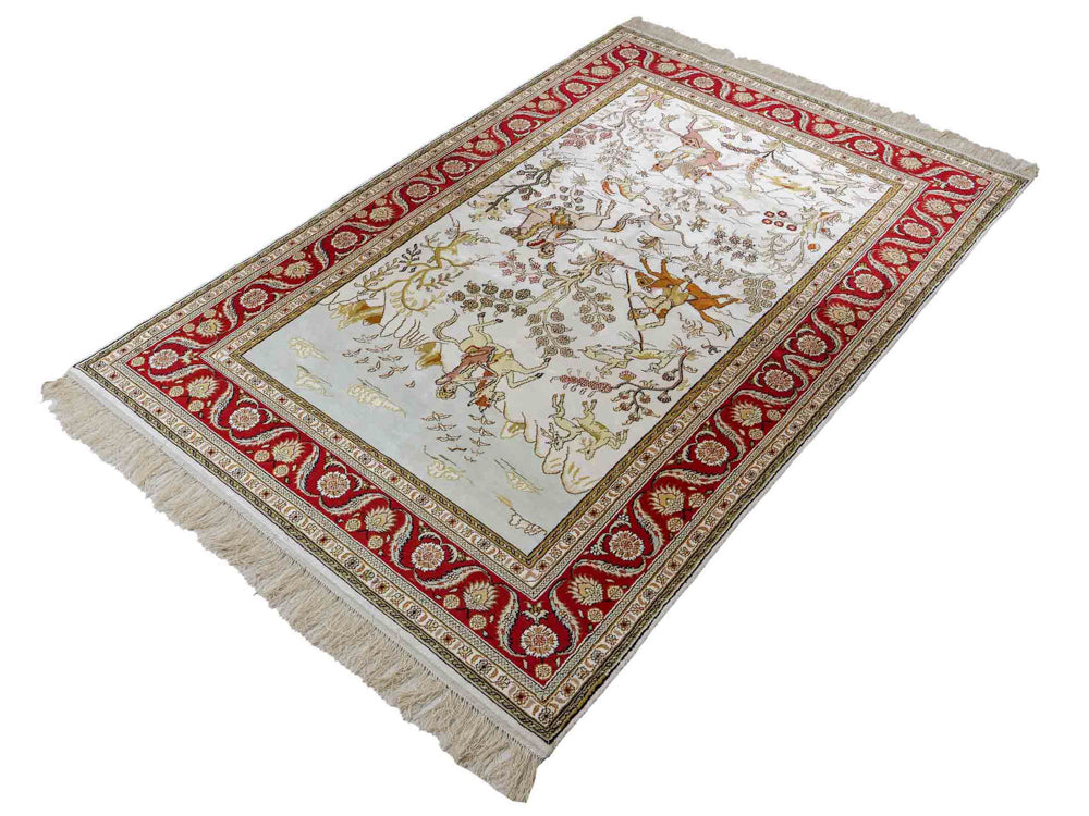 Silk Rug - Chinese Silk - 184 x 125 cm - beige