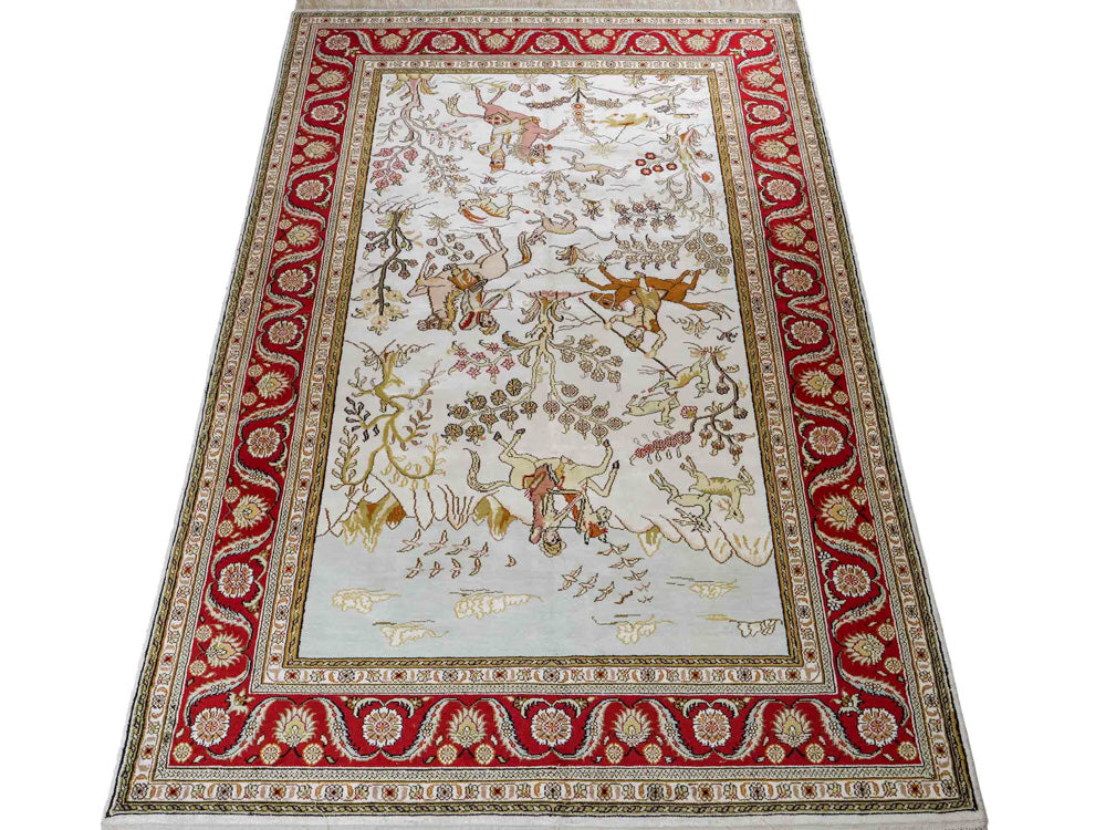 Silk Rug - Chinese Silk - 184 x 125 cm - beige