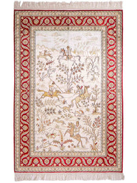 Silk Rug - Chinese Silk - 183 x 124 cm - beige