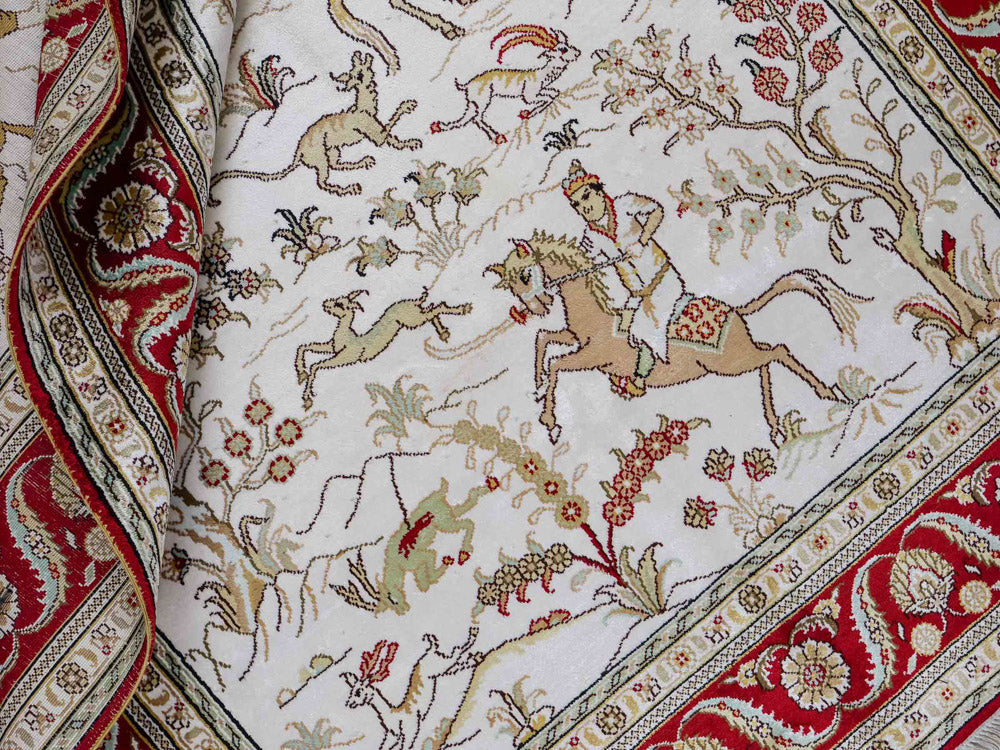 Silk Rug - Chinese Silk - 183 x 124 cm - beige