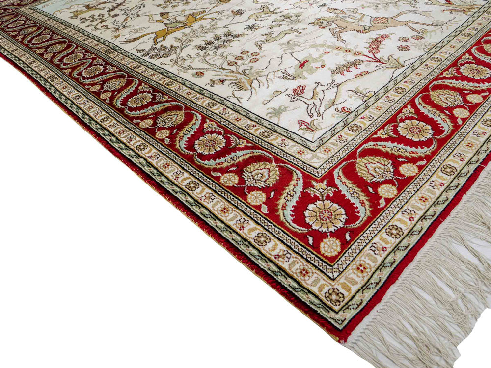 Silk Rug - Chinese Silk - 183 x 124 cm - beige