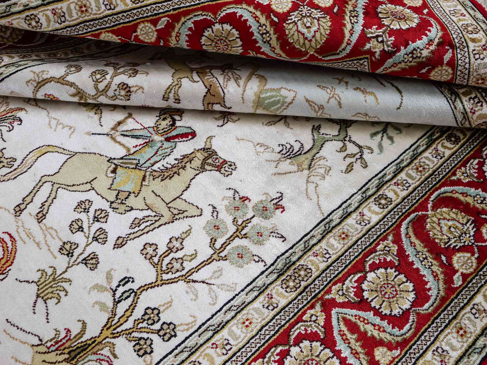 Silk Rug - Chinese Silk - 183 x 124 cm - beige